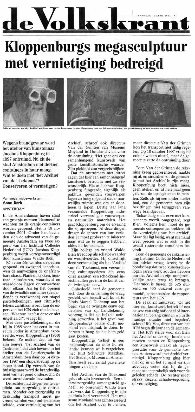 2002 - 15 April - Volkskrant
