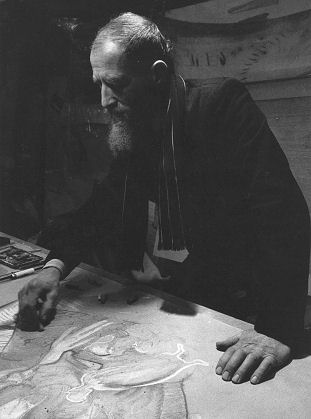 Kloppenburg Working on Pastel, Photo Ton Maas 1985